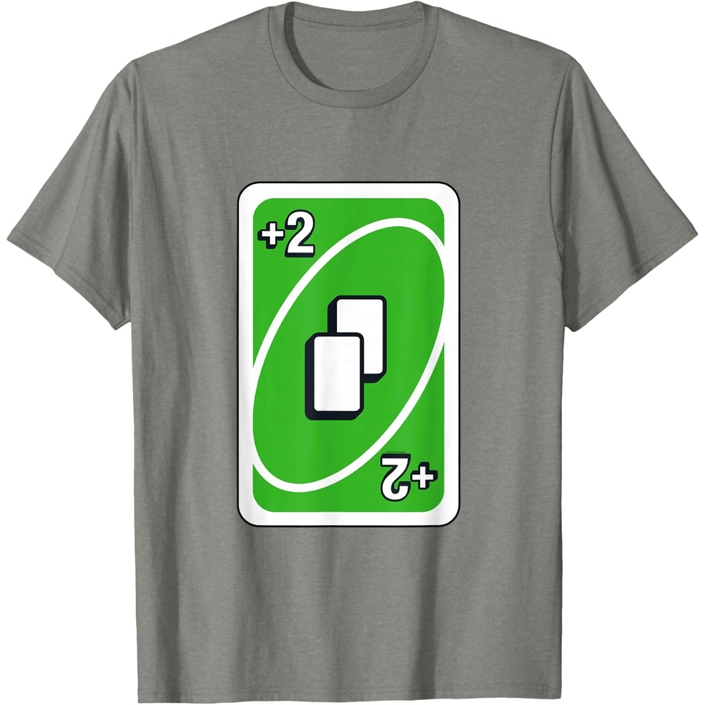 image:imageUNO Green Draw Two Card TShirtOlive Heather