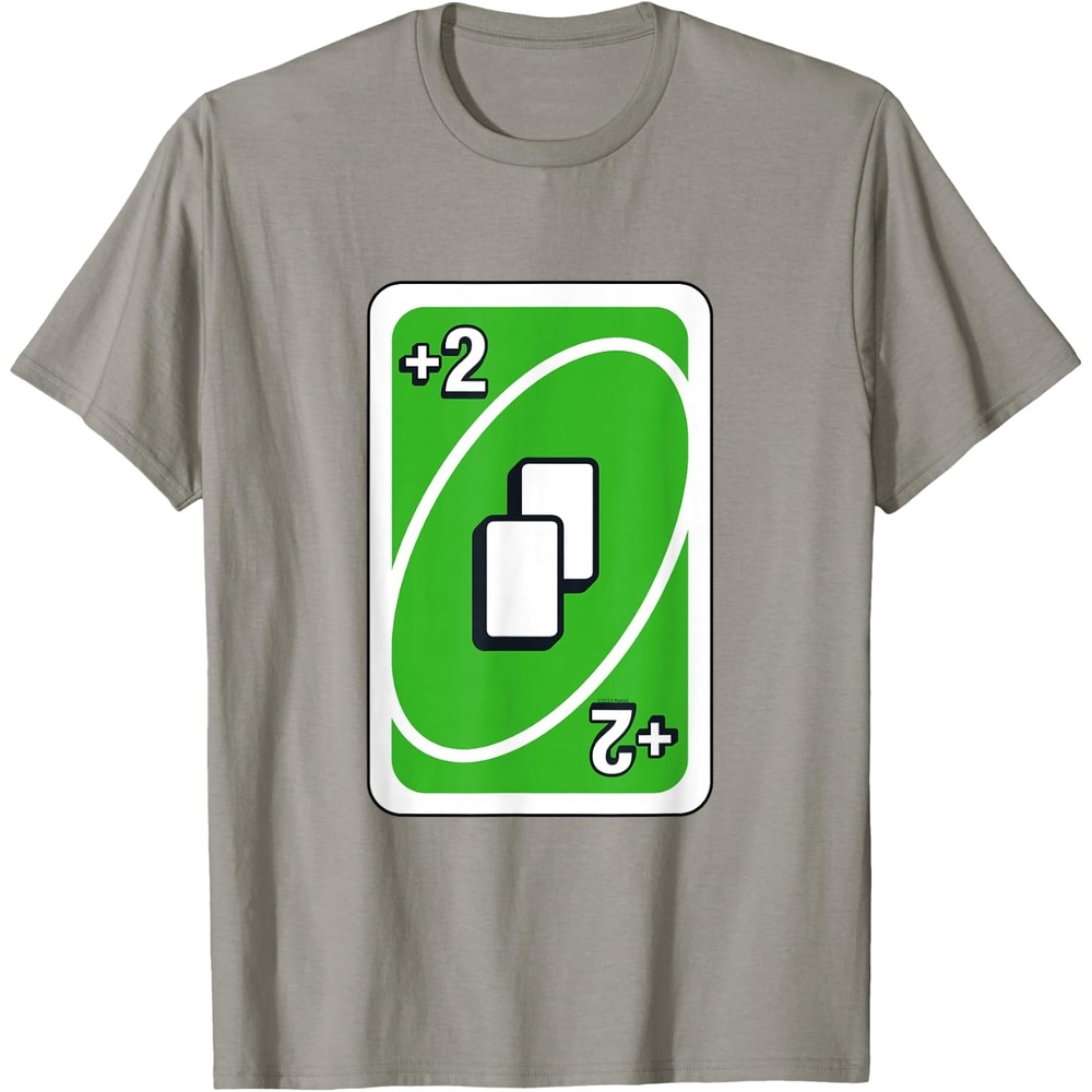 image:imageUNO Green Draw Two Card TShirtSlate Grey