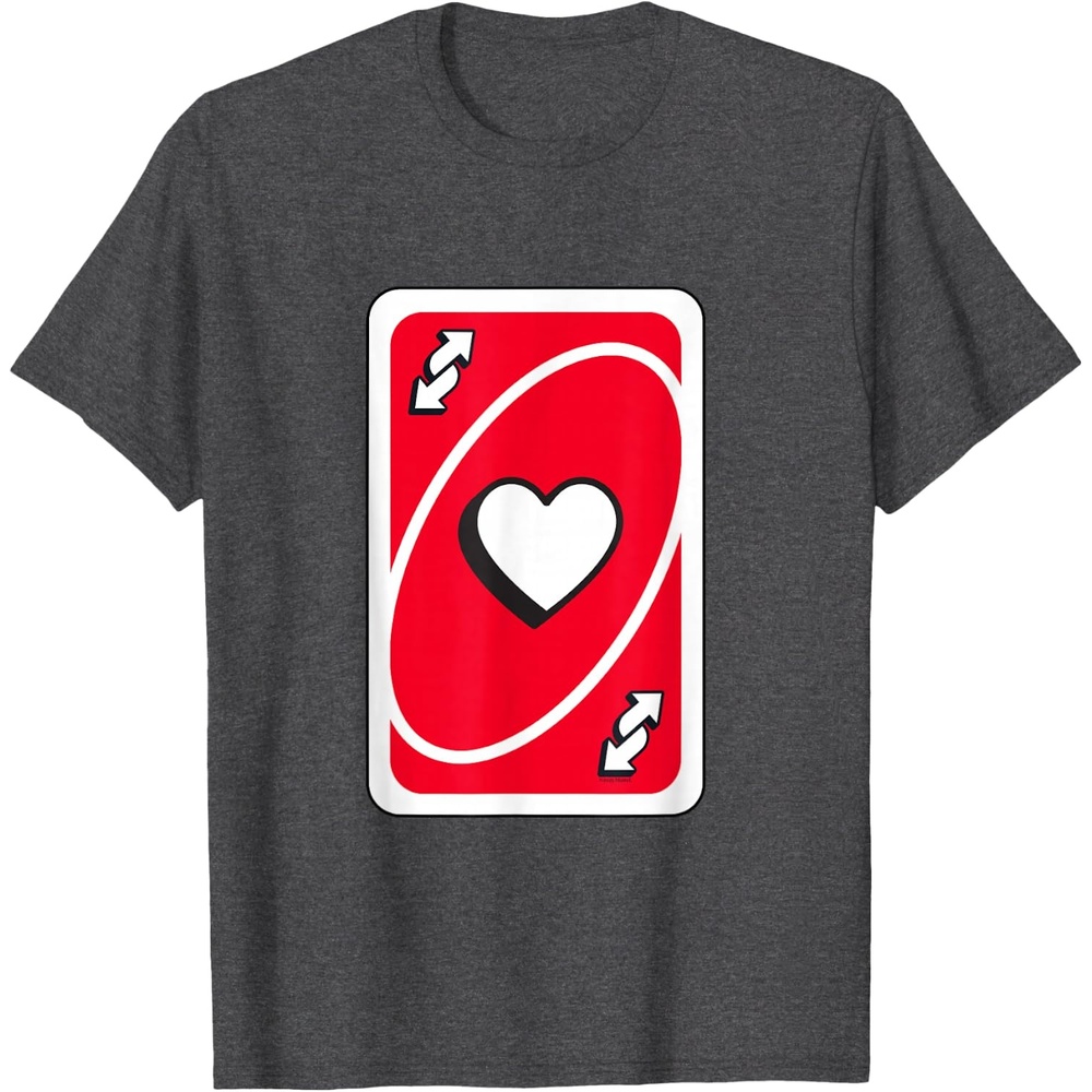 image:imageUNO Valentines Day Red Reverse Card TShirtDark Heather Grey