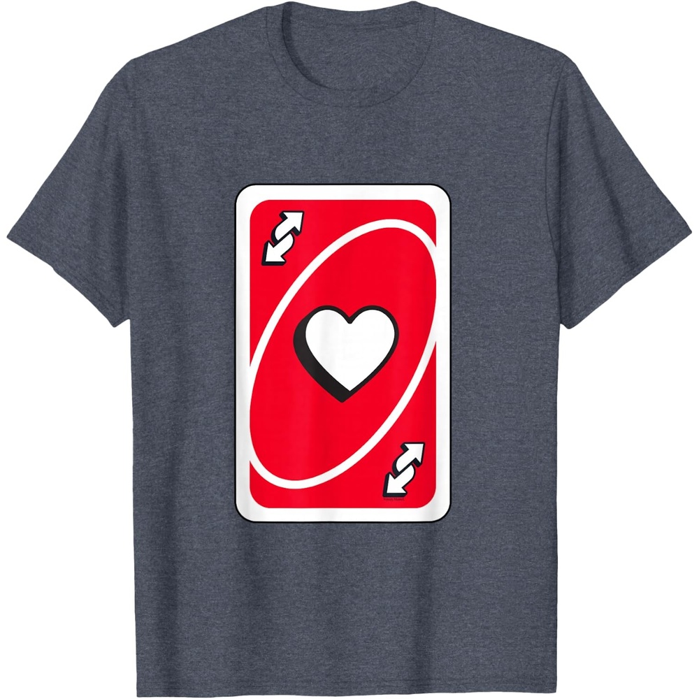 image:imageUNO Valentines Day Red Reverse Card TShirtHeather Blue