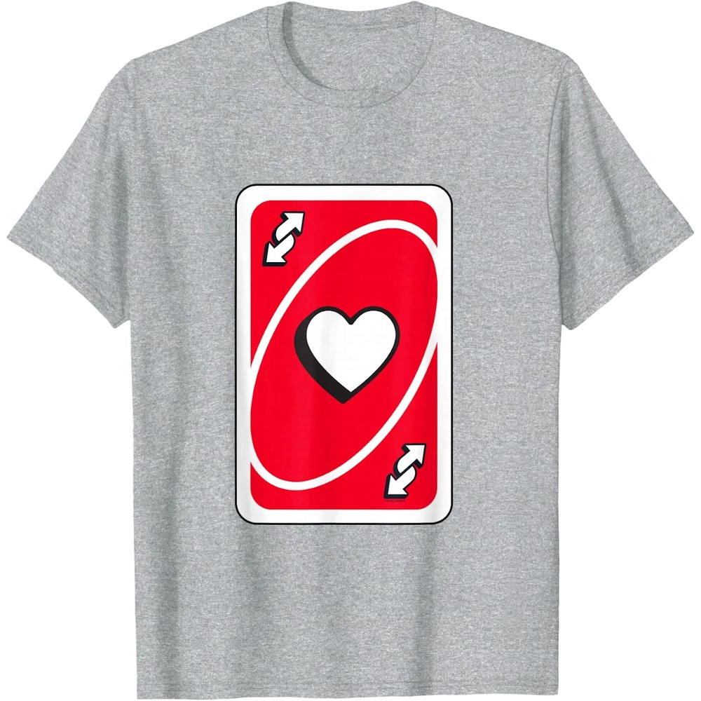 image:imageUNO Valentines Day Red Reverse Card TShirtHeather Grey