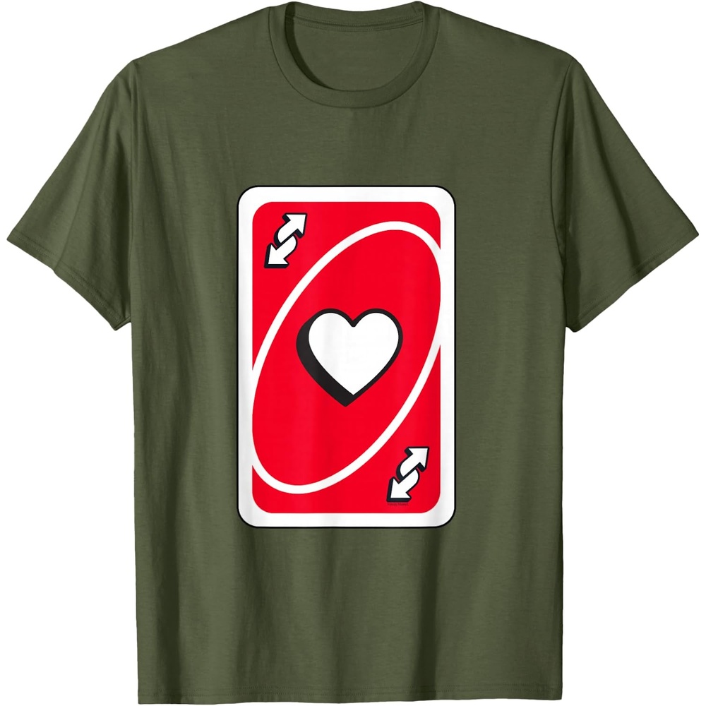image:imageUNO Valentines Day Red Reverse Card TShirtOlive Green
