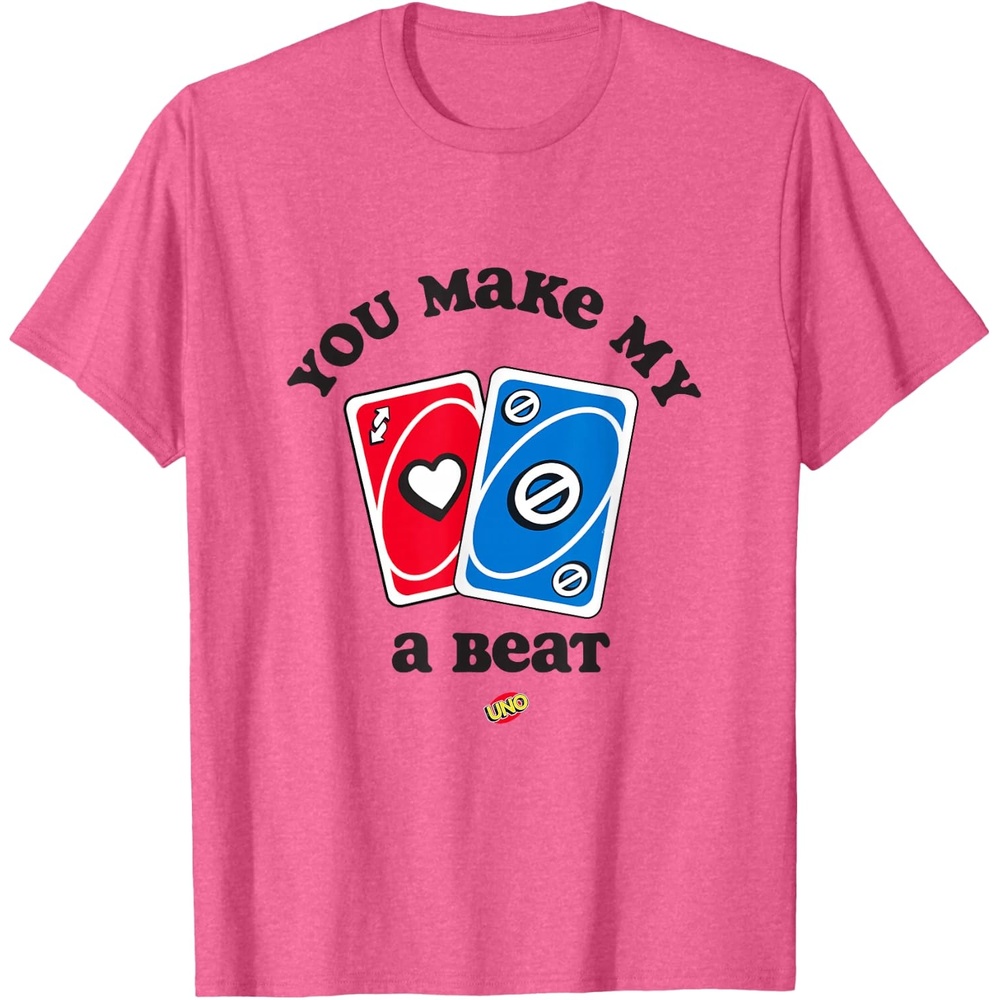 image:imageUNO  Valentines Day You Make My Heart Skip a Beat TShirtPink Heather