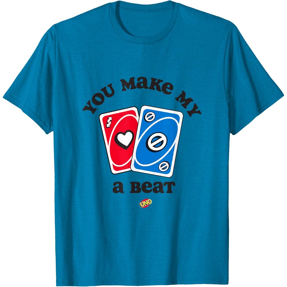 image:imageUNO Valentines Day You Make My Heart Skip a Beat TShirtSapphire Blue