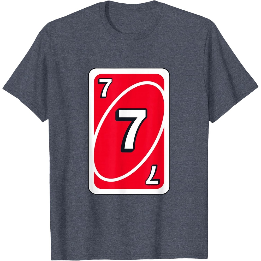 image:imageUNO Halloween Red 7 Card TShirtHeather Blue