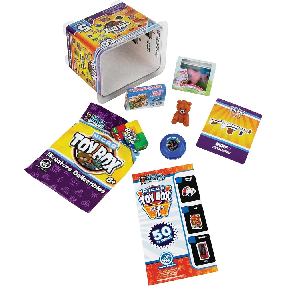 image:imageWorlds Smallest Micro Toy Box Series 1 Mini Collectible5pc Blind Box