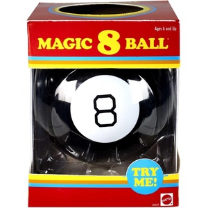 Mattel Games Magic 8 Ball Novelty Fortune-Telling Toy, Retro Look for Kids, Grown-Ups, Families, Parties & Travel (Amazon Exclusive) | Retro Look for Kids, Teens, Families, Gifts, Parties & Travel (Amazon Exclusive)