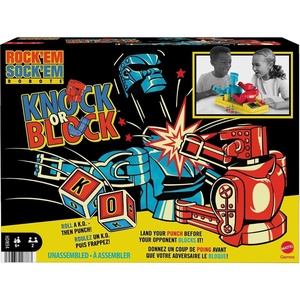 Mattel Games Rock ‘Em Sock ‘Em Robots Kids Game with Red Rocket & Blue Bomber Fighters