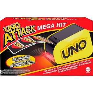 Mattel Games UNO Attack Game, Ages 7+, 2-10 Players | Card Launcher Featuring Lights & Sounds & Special Mega Hit Rule for Kids, Teens & Family Game Night (Amazon Exclusive)(Classic)
