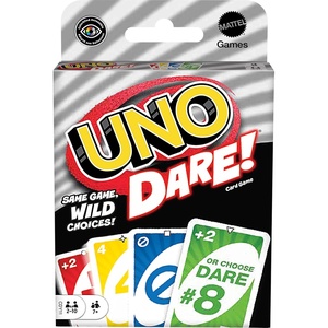 Mattel Games UNO Dare Card Game, Ages 7+, 2-10 Players | Classic Play with Challenging & Silly Dares from 3 Different Categories​​​​ for Kids, Teens & Family Game Night(1 count)