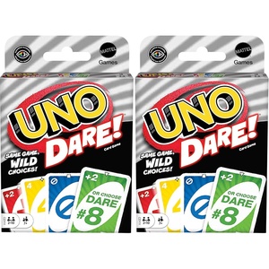 Mattel Games UNO Dare Card Game, Ages 7+, 2-10 Players | Classic Play with Challenging & Silly Dares from 3 Different Categories​​​​ for Kids, Teens & Family Game Night(2 count)