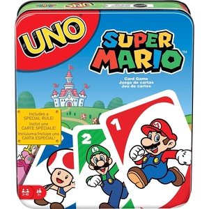 Mattel Games UNO Super Mario Card Game Animated Character Themed Collector Deck 112 Cards with Character Images, Gift for Kids Ages 7 Years Old & Up(UNO Super Mario Bros)