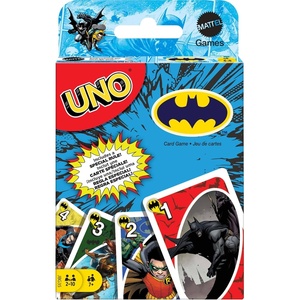 Mattel Games UNO Super Mario Card Game Animated Character Themed Collector Deck 112 Cards with Character Images, Gift for Kids Ages 7 Years Old & Up(UNO Batman)