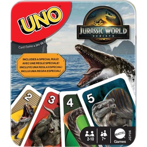 Mattel Games UNO Super Mario Card Game Animated Character Themed Collector Deck 112 Cards with Character Images, Gift for Kids Ages 7 Years Old & Up(UNO Jurassic World)