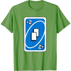 UNO – Blue Draw Two Card T-Shirt(Grass Green)