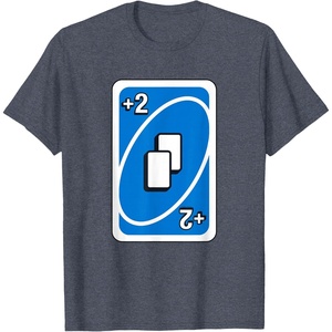 UNO – Blue Draw Two Card T-Shirt(Heather Blue)