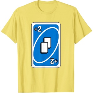 UNO – Blue Draw Two Card T-Shirt(Lemon Yellow)