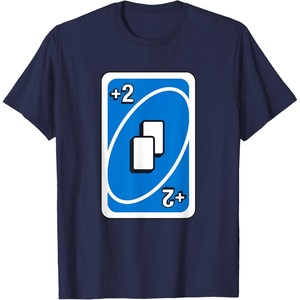 UNO – Blue Draw Two Card T-Shirt(Navy Blue)