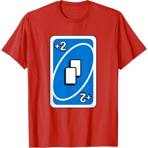 UNO – Blue Draw Two Card T-Shirt(Red)