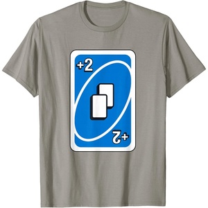 UNO – Blue Draw Two Card T-Shirt(Slate Grey)