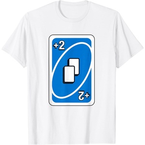 UNO – Blue Draw Two Card T-Shirt(White)