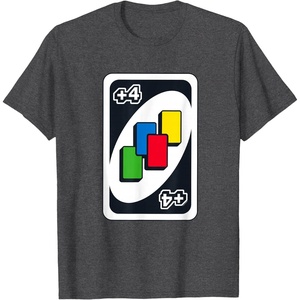 UNO – Draw Four T-Shirt(Dark Heather Grey)
