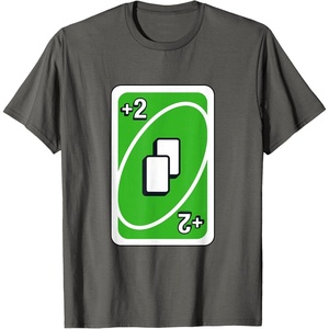 UNO – Green Draw Two Card T-Shirt(Asphalt Grey)