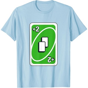 UNO – Green Draw Two Card T-Shirt(Baby Blue)