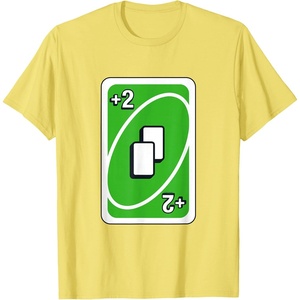 UNO – Green Draw Two Card T-Shirt(Lemon Yellow)