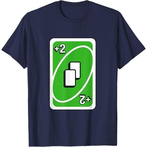 UNO – Green Draw Two Card T-Shirt(Navy Blue)