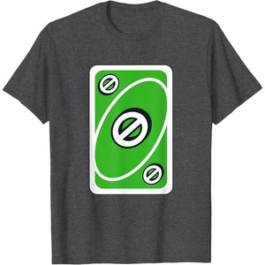 UNO – Green Skip Card T-Shirt(Dark Heather Grey)