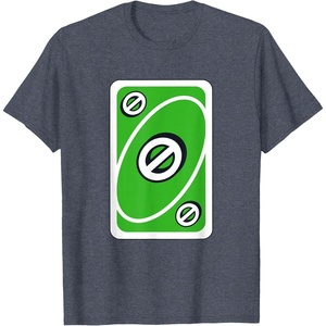 UNO – Green Skip Card T-Shirt(Heather Blue)