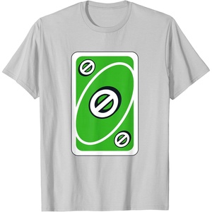UNO – Green Skip Card T-Shirt(Silver Grey)