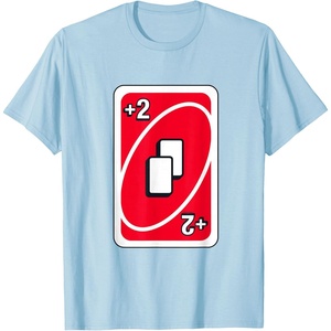 UNO – Red Draw Two Card T-Shirt(Baby Blue)