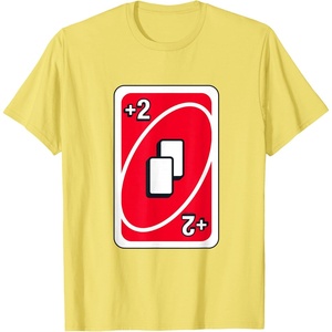 UNO – Red Draw Two Card T-Shirt(Lemon Yellow)
