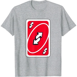 UNO – Red Reverse Card T-Shirt(Heather Grey)