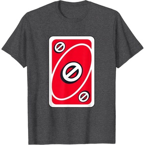UNO – Red Skip Card T-Shirt(Dark Heather Grey)