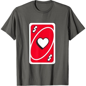 UNO – Valentine’s Day Red Reverse Card T-Shirt(Asphalt Grey)