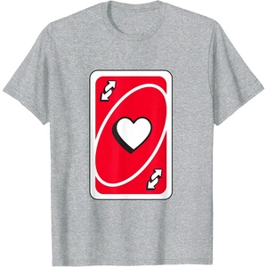 UNO – Valentine’s Day Red Reverse Card T-Shirt(Heather Grey)