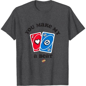 UNO – Valentine’s Day You Make My Heart Skip a Beat T-Shirt(Dark Heather Grey)