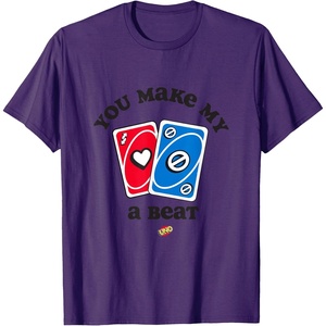 UNO – Valentine’s Day You Make My Heart Skip a Beat T-Shirt(Purple)