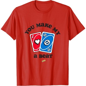 UNO – Valentine’s Day You Make My Heart Skip a Beat T-Shirt(Red)