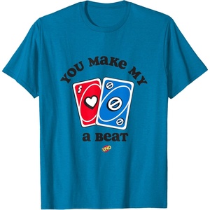 UNO – Valentine’s Day You Make My Heart Skip a Beat T-Shirt(Sapphire Blue)