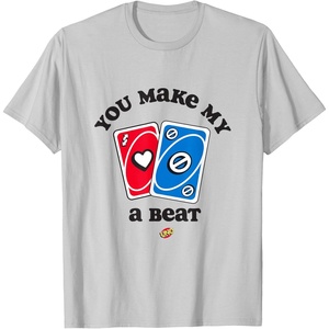 UNO – Valentine’s Day You Make My Heart Skip a Beat T-Shirt(Silver Grey)