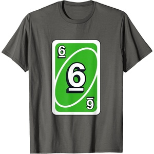 UNO Halloween Green 6″ Card T-Shirt(Asphalt Grey)
