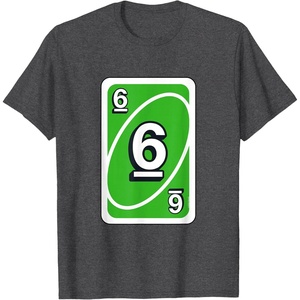 UNO Halloween Green 6″ Card T-Shirt(Dark Heather Grey)