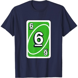 UNO Halloween Green 6″ Card T-Shirt(Navy Blue)