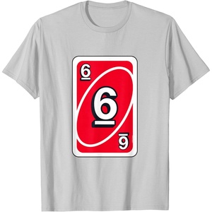 UNO Halloween Red 6″ Card T-Shirt(Silver Grey)