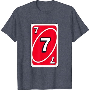 UNO Halloween Red 7″ Card T-Shirt(Heather Blue)