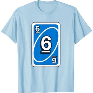 Uno Halloween Blue 6″ Card T-Shirt(Baby Blue)